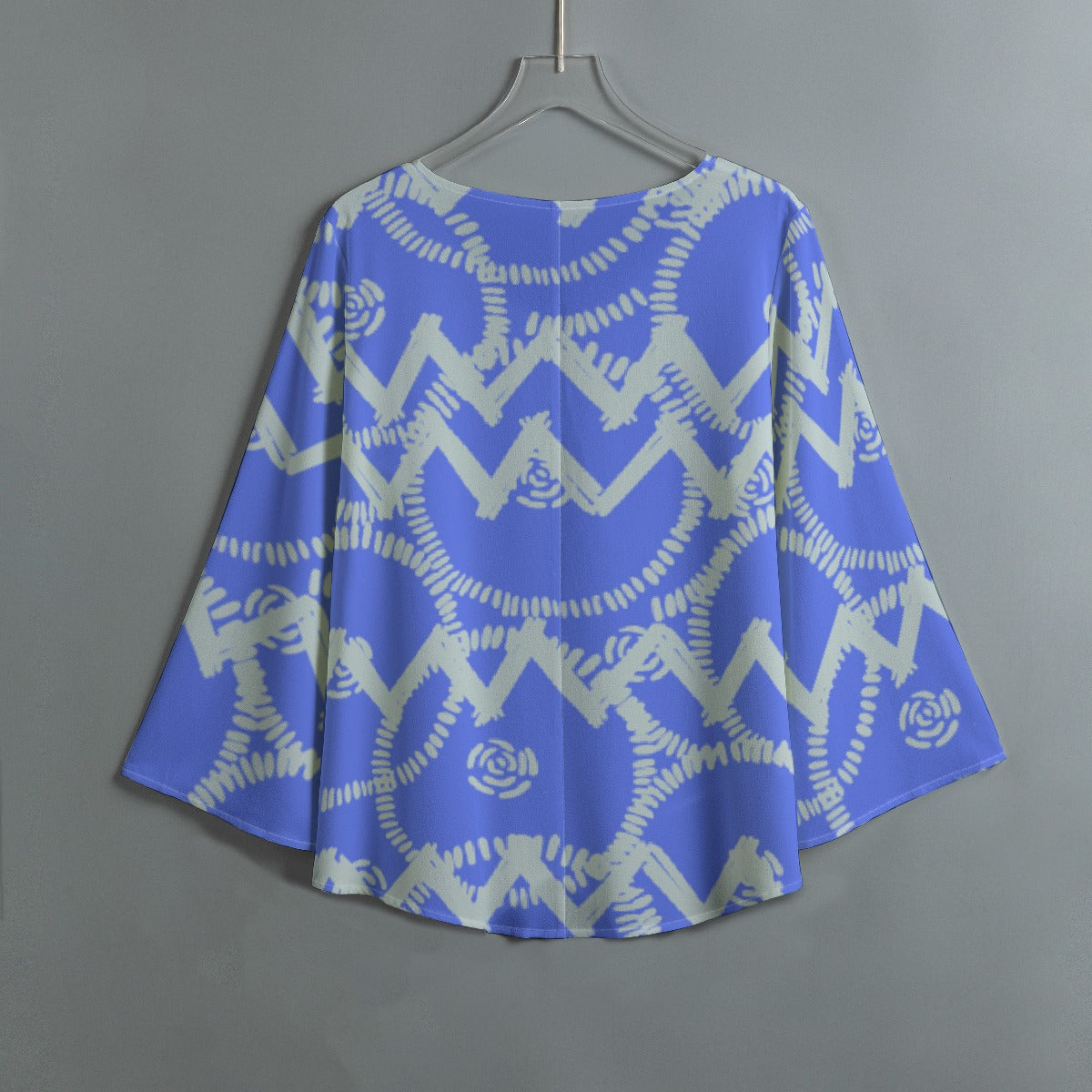 All-Over Print Women's V-neck T-shirt With Irregular Hem