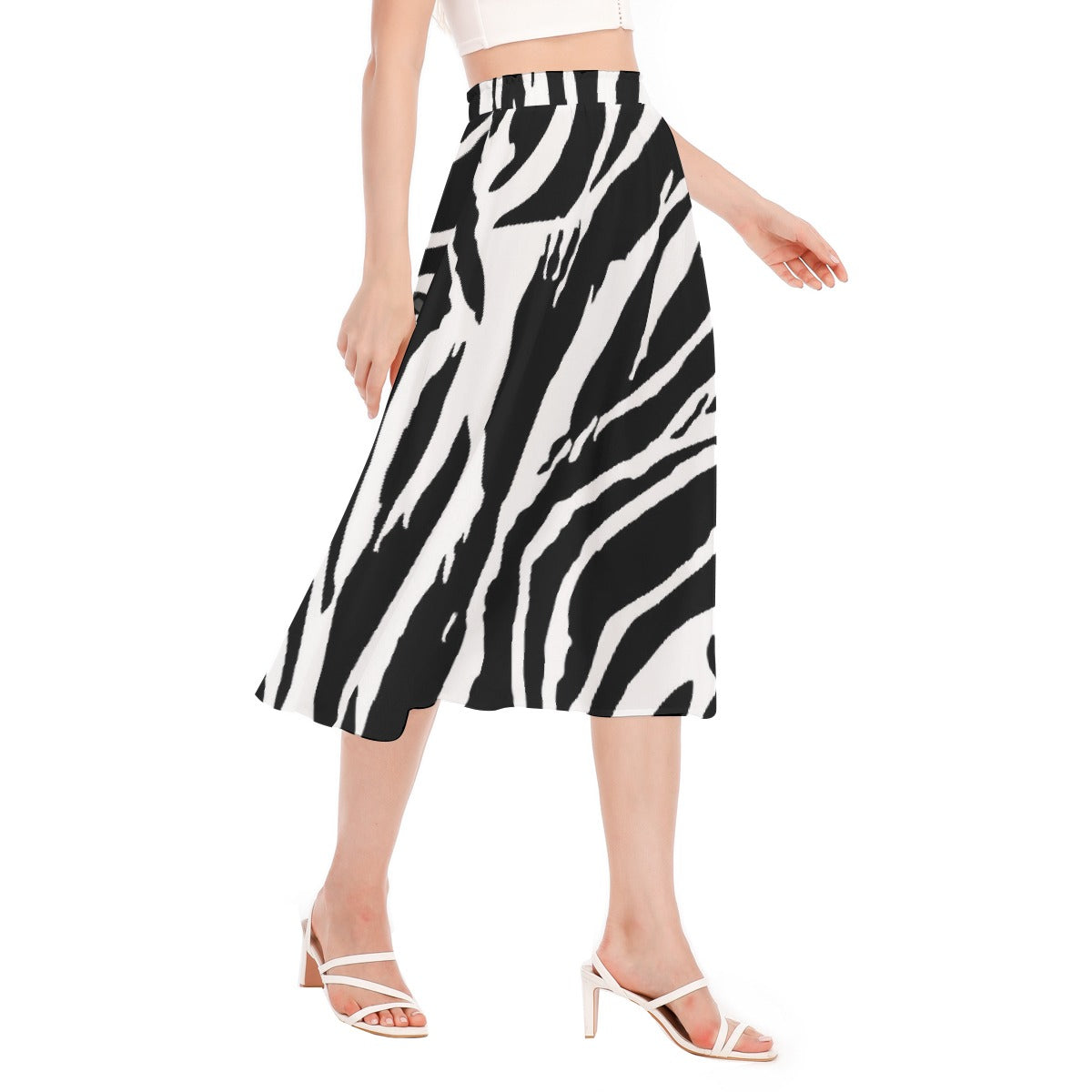 All-Over Print Women's Long Section Chiffon Skirt