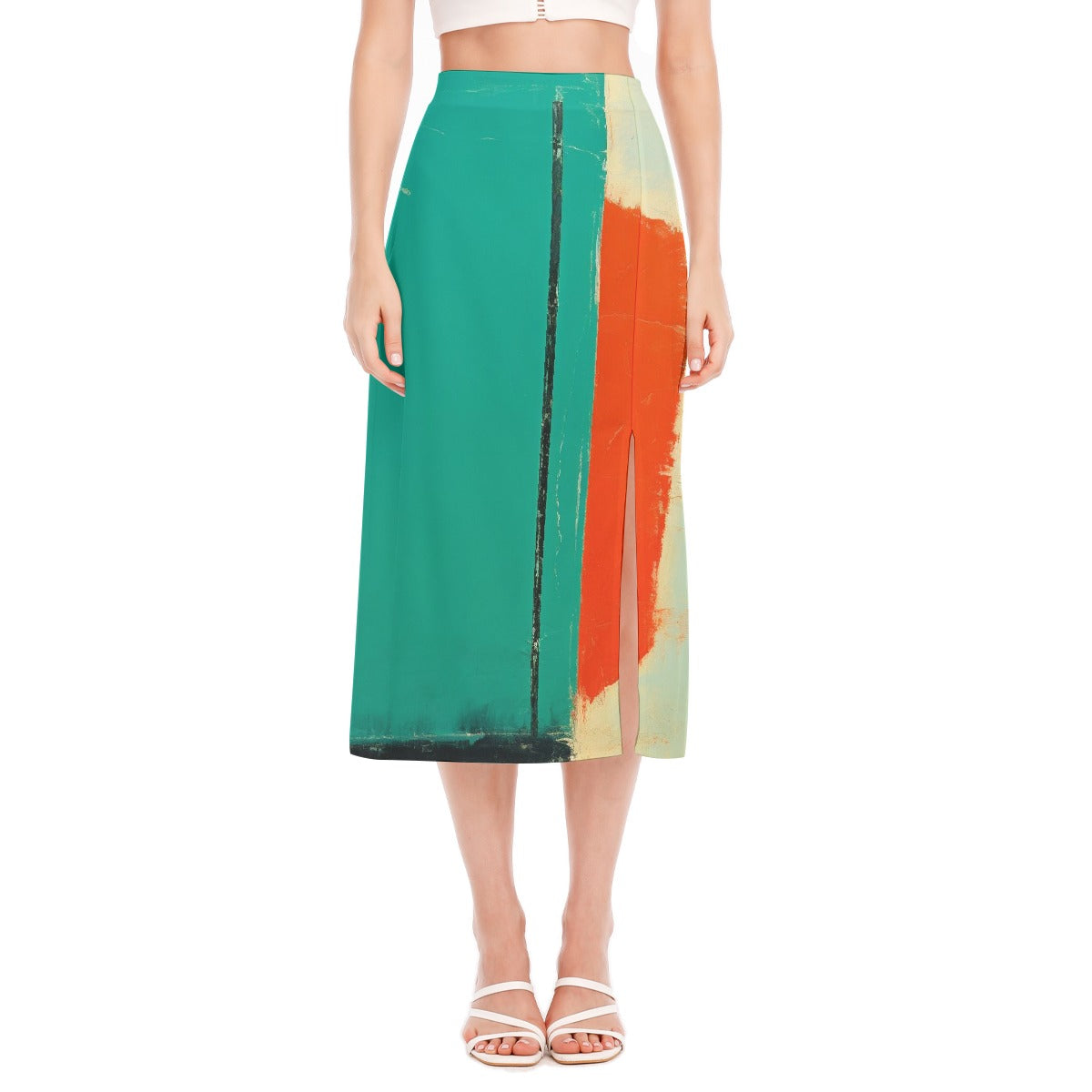 All-Over Print Women's High Slit Long Skirt
