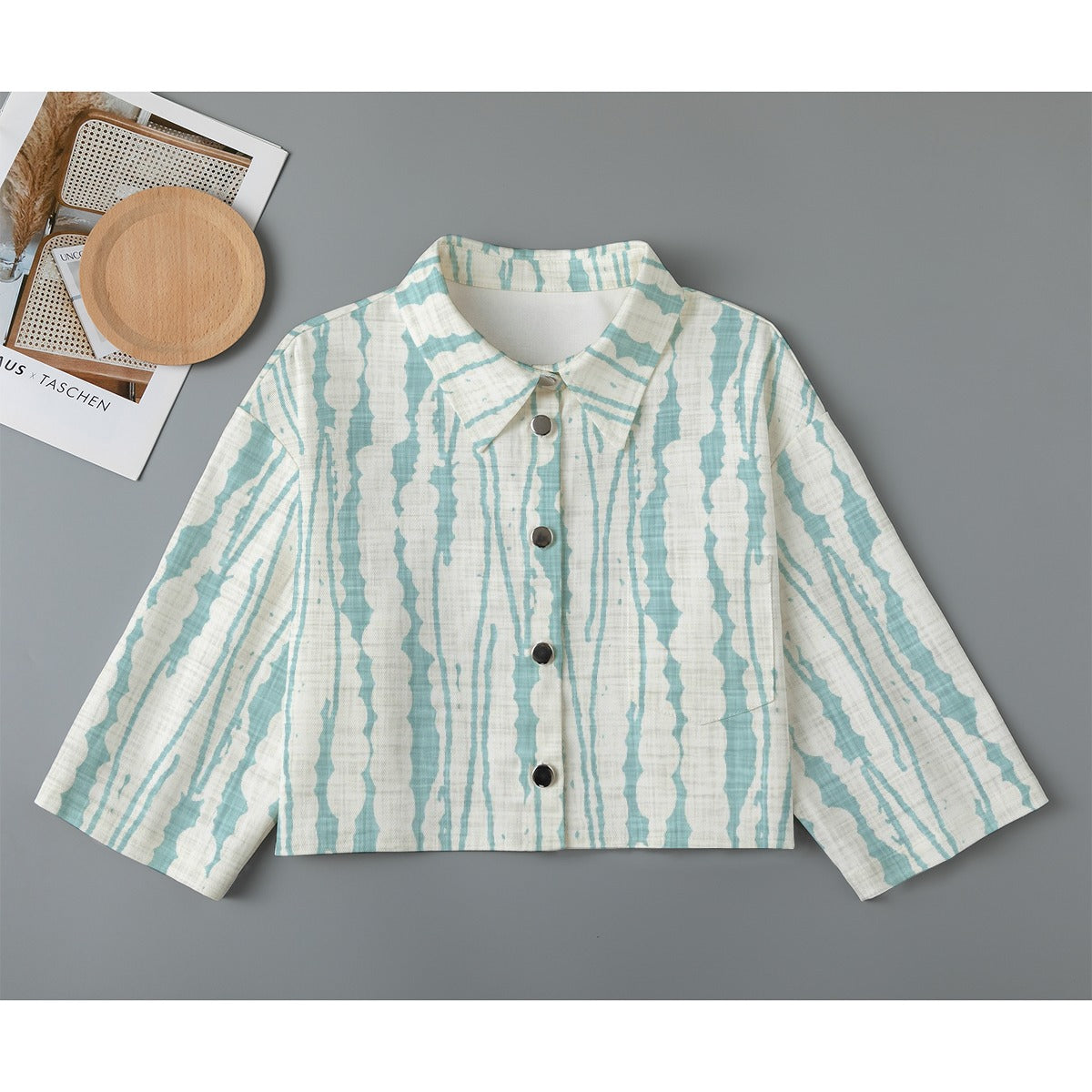 All-Over Print Women's Cropped Jacket | 245GSM Cotton