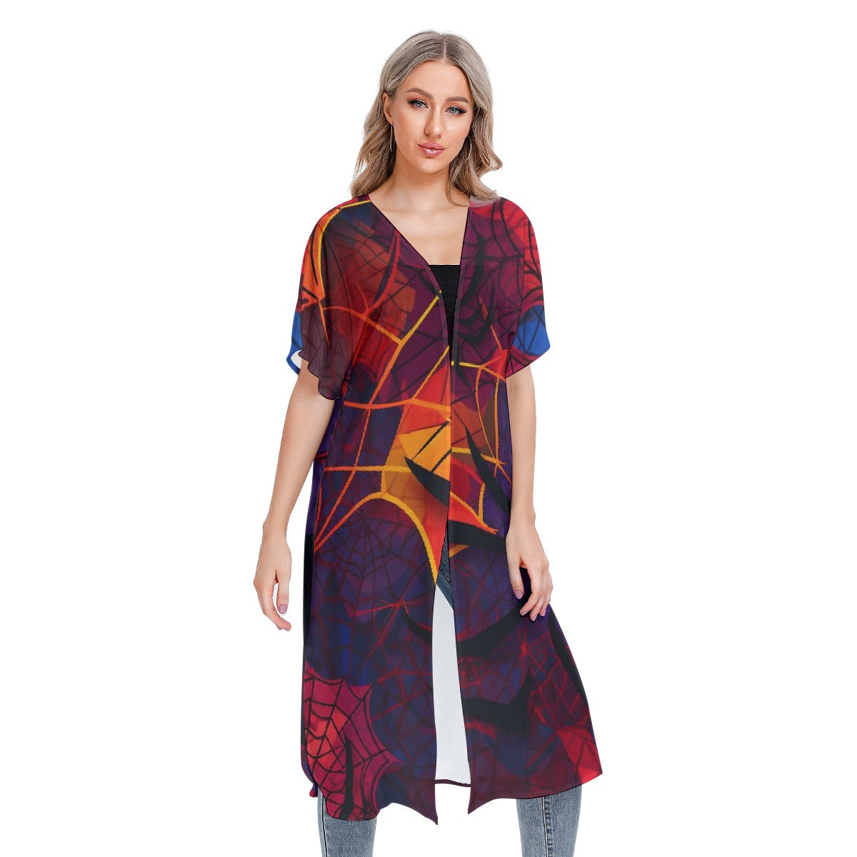 All-Over Print Women's Short Sleeve Cardigan