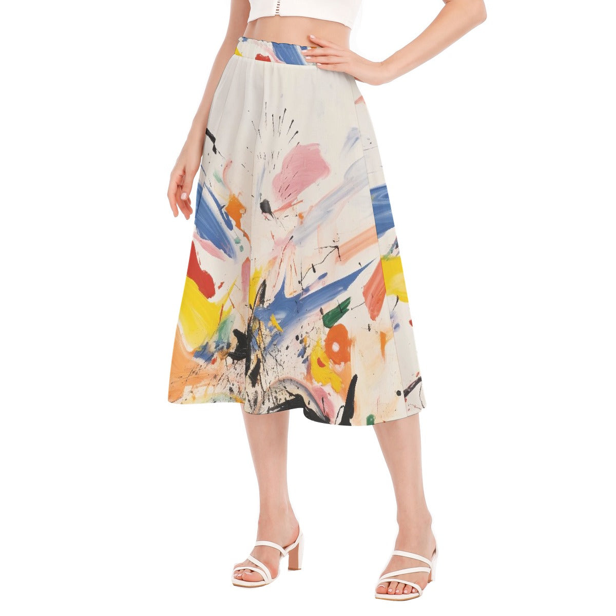 All-Over Print Women's Long Section Chiffon Skirt