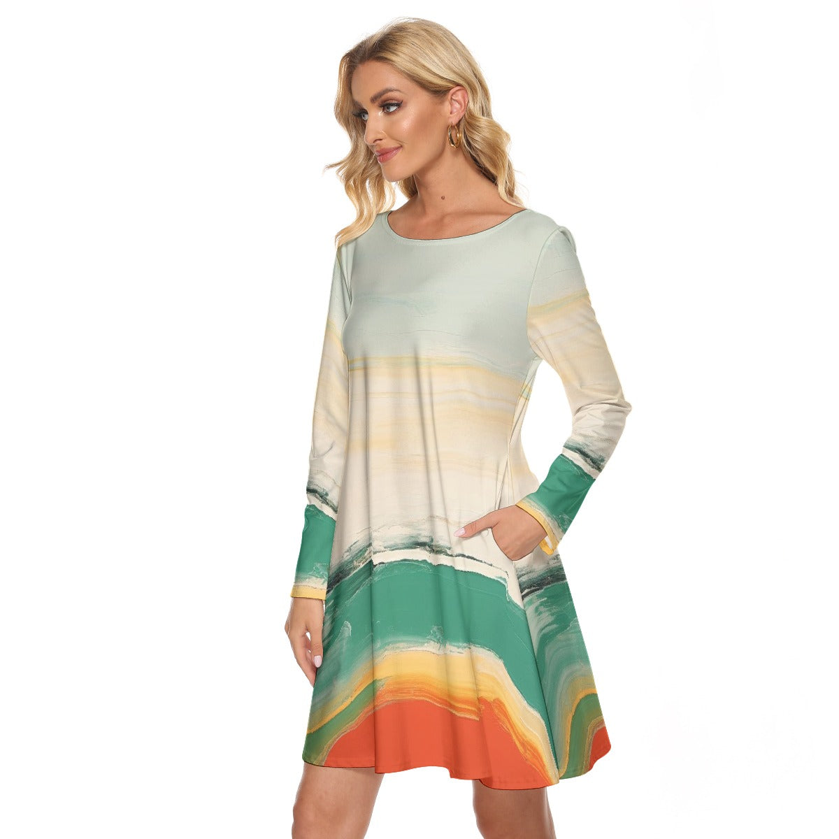 All-Over Print Women's Crew Neck Dress