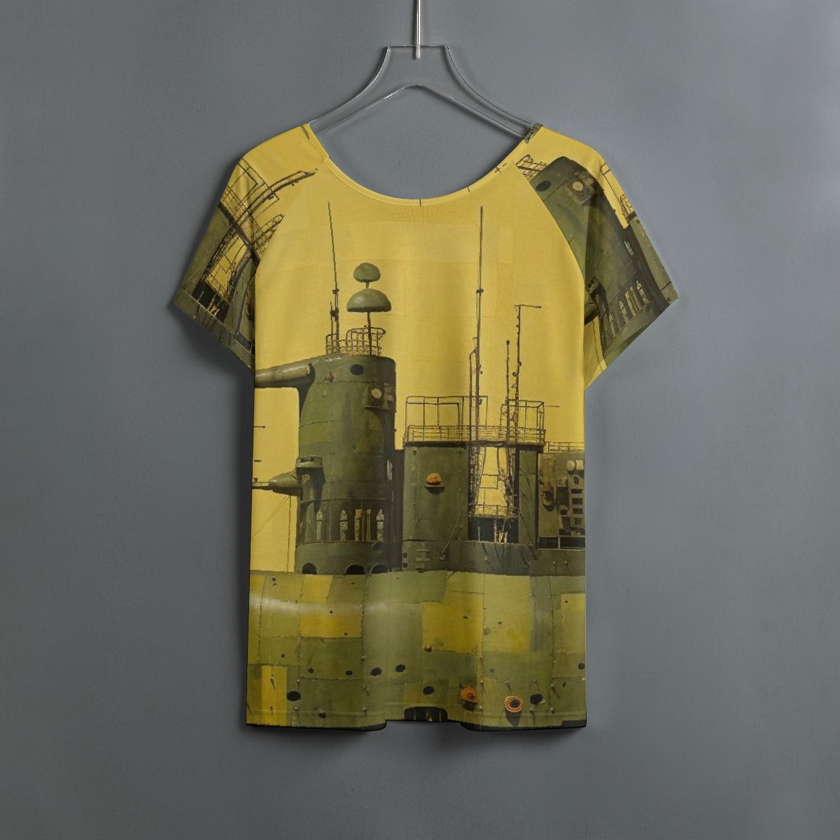 All-Over Print Women's Round Neck T-shirt With Raglan Sleeve