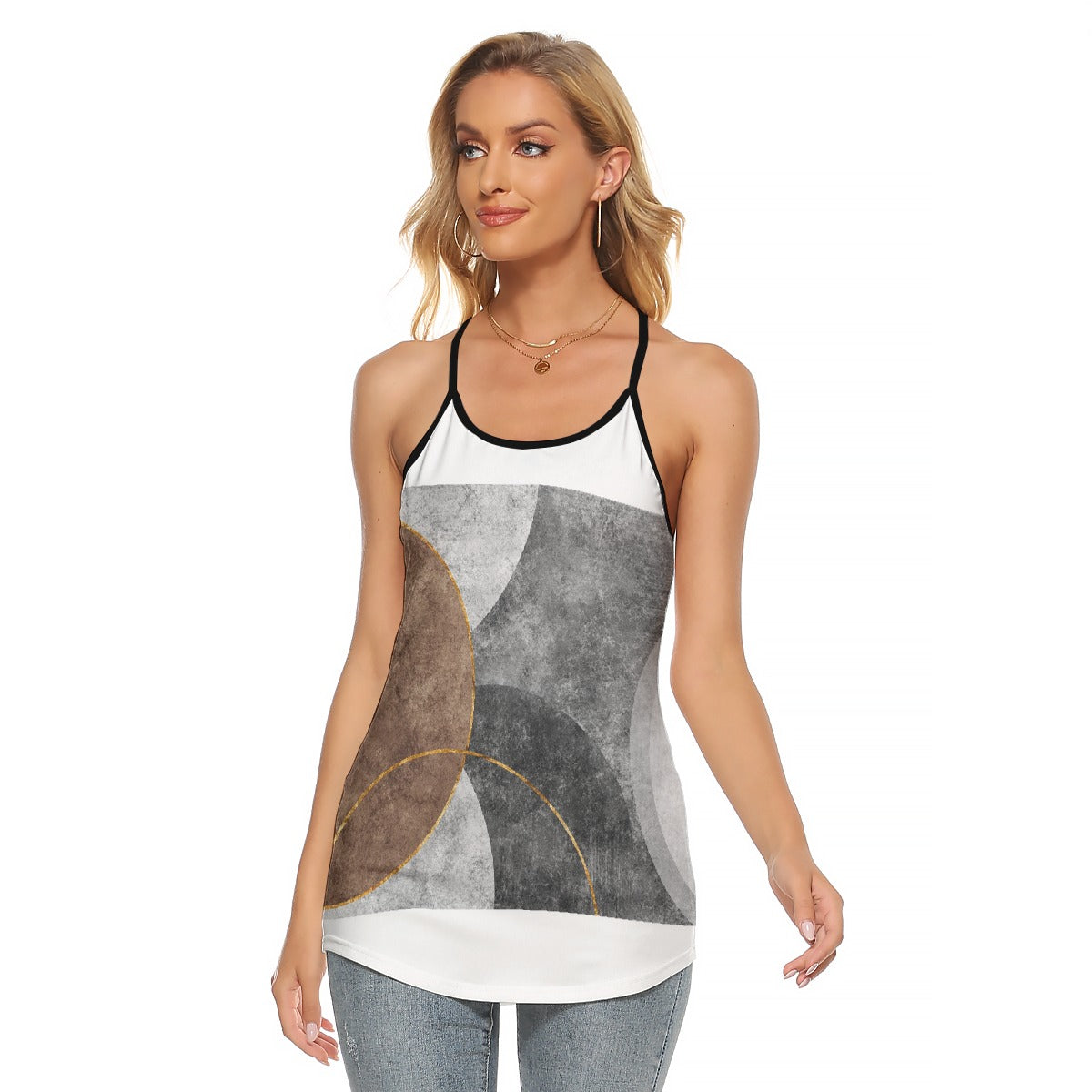 All-Over Print Women's Criss-Cross Open Back Tank Top