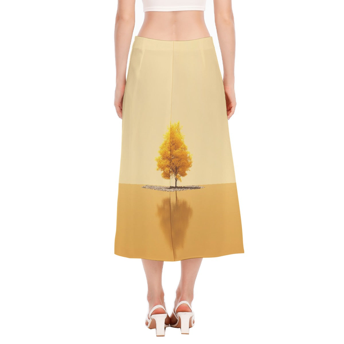 All-Over Print Women's High Slit Long Skirt