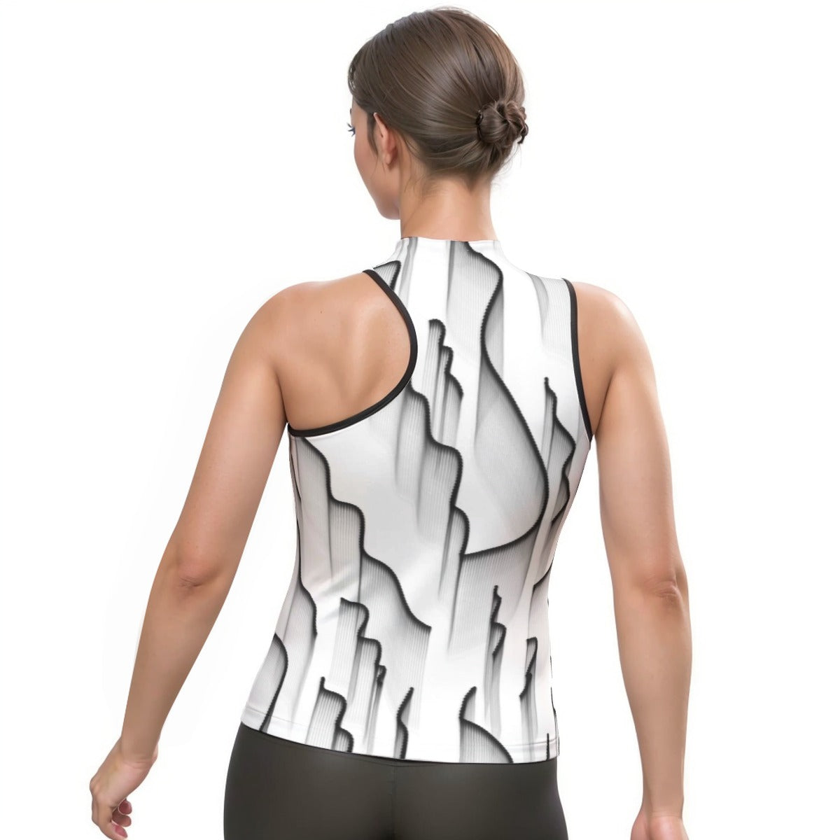 All-Over Print Women's Halter Sleeveless Asymmetrical Tank Top