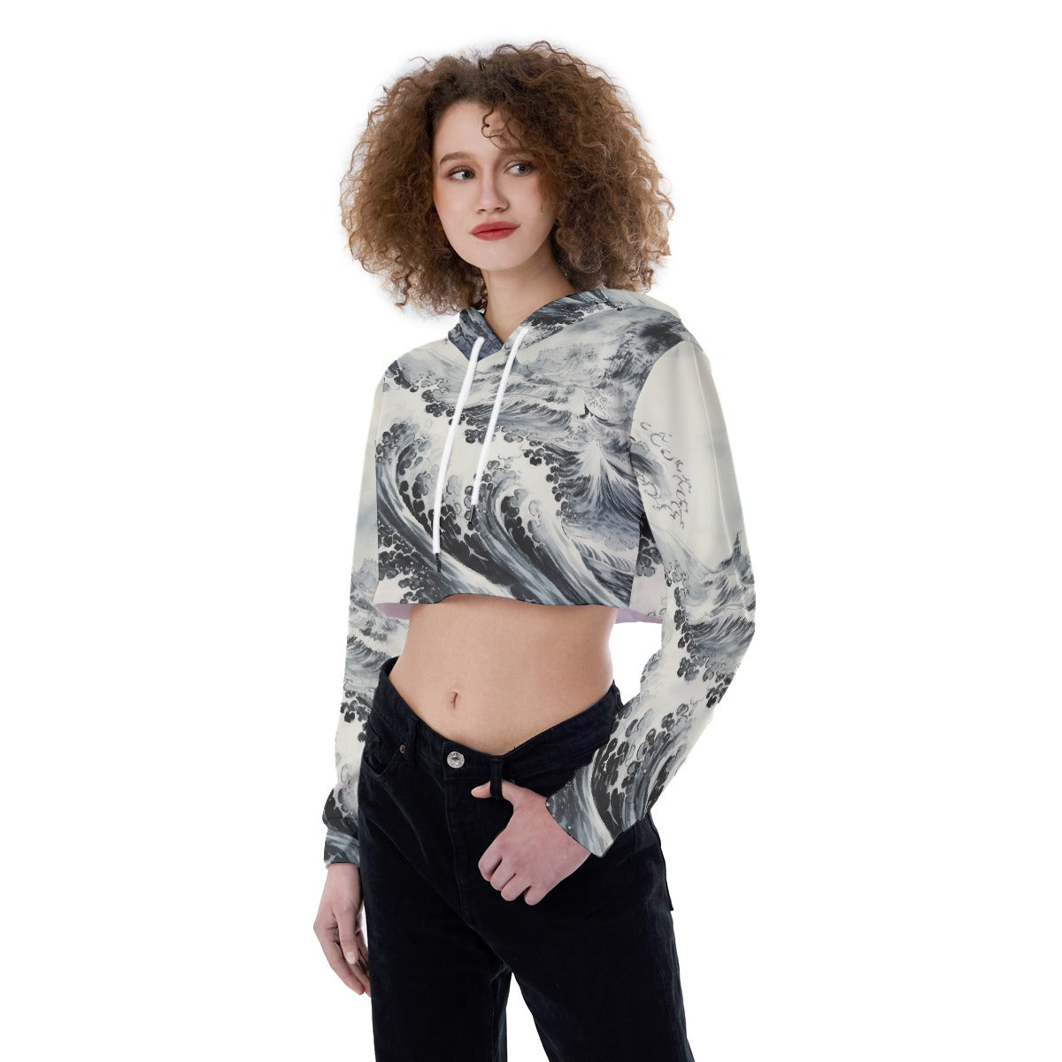 All-Over Print Women's Crop Top Hoodie