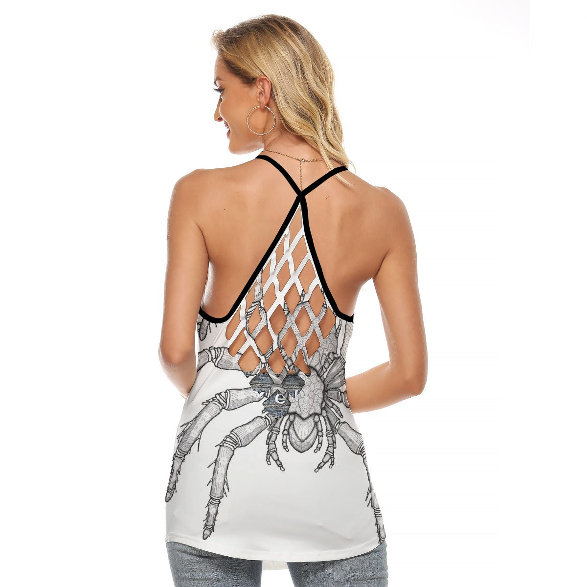 All-Over Print Women's Criss-Cross Open Back Tank Top