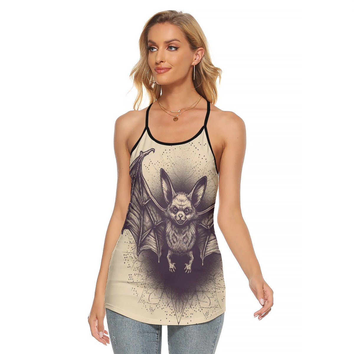 All-Over Print Women's Criss-Cross Open Back Tank Top
