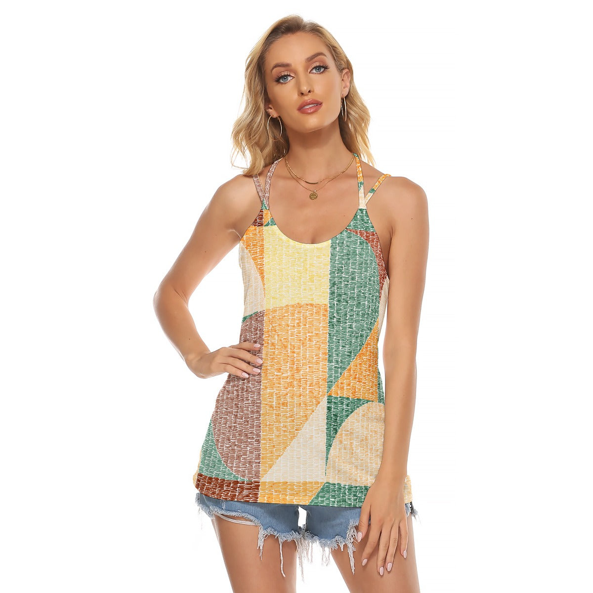 All-Over Print Women's Halter Top With Backless