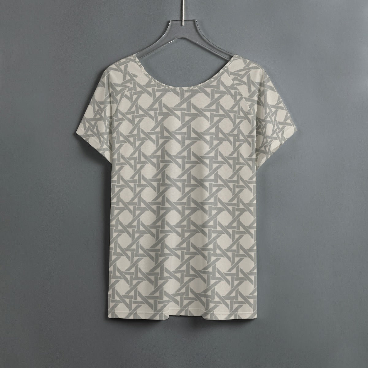 All-Over Print Women's Round Neck T-shirt With Raglan Sleeve