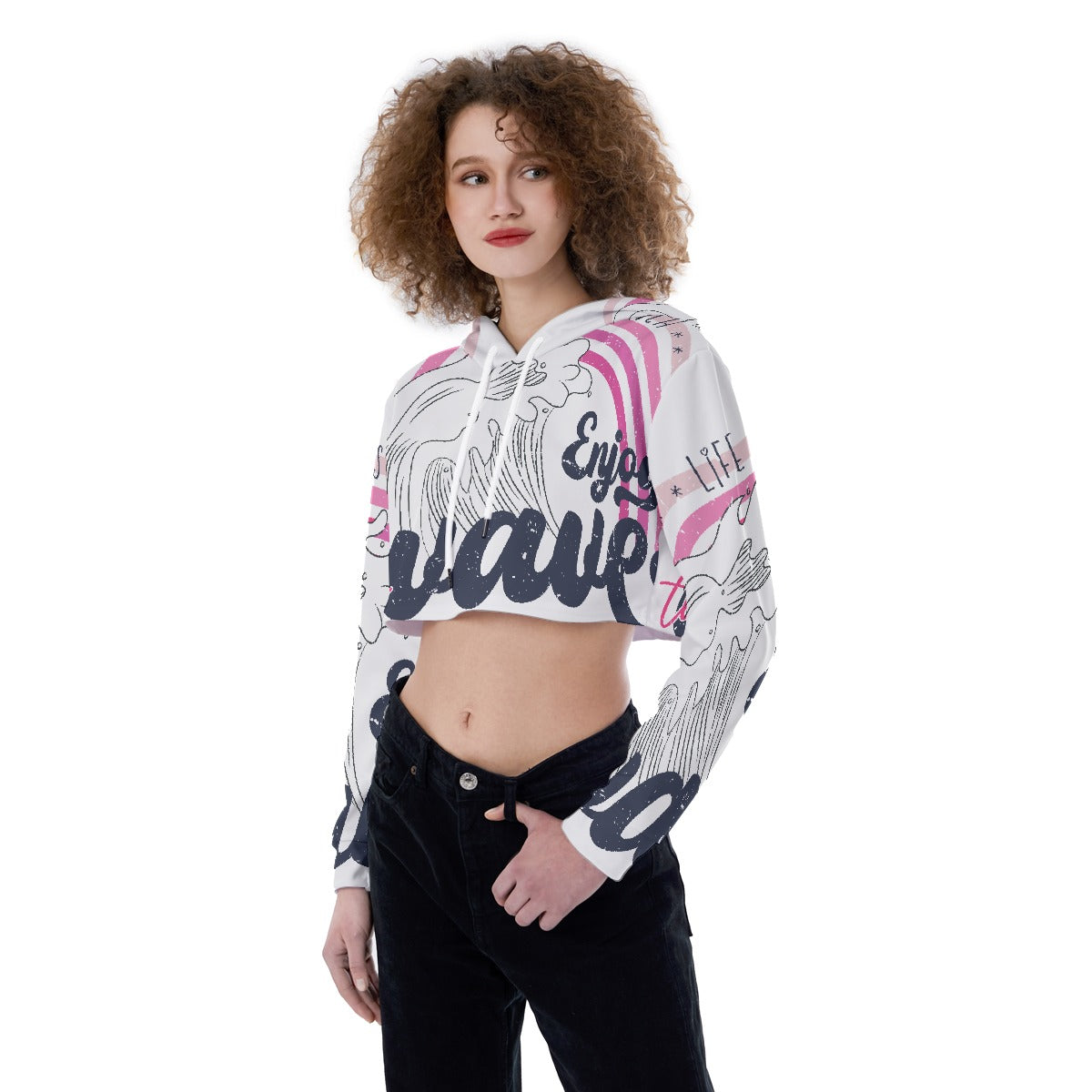 All-Over Print Women's Crop Top Hoodie