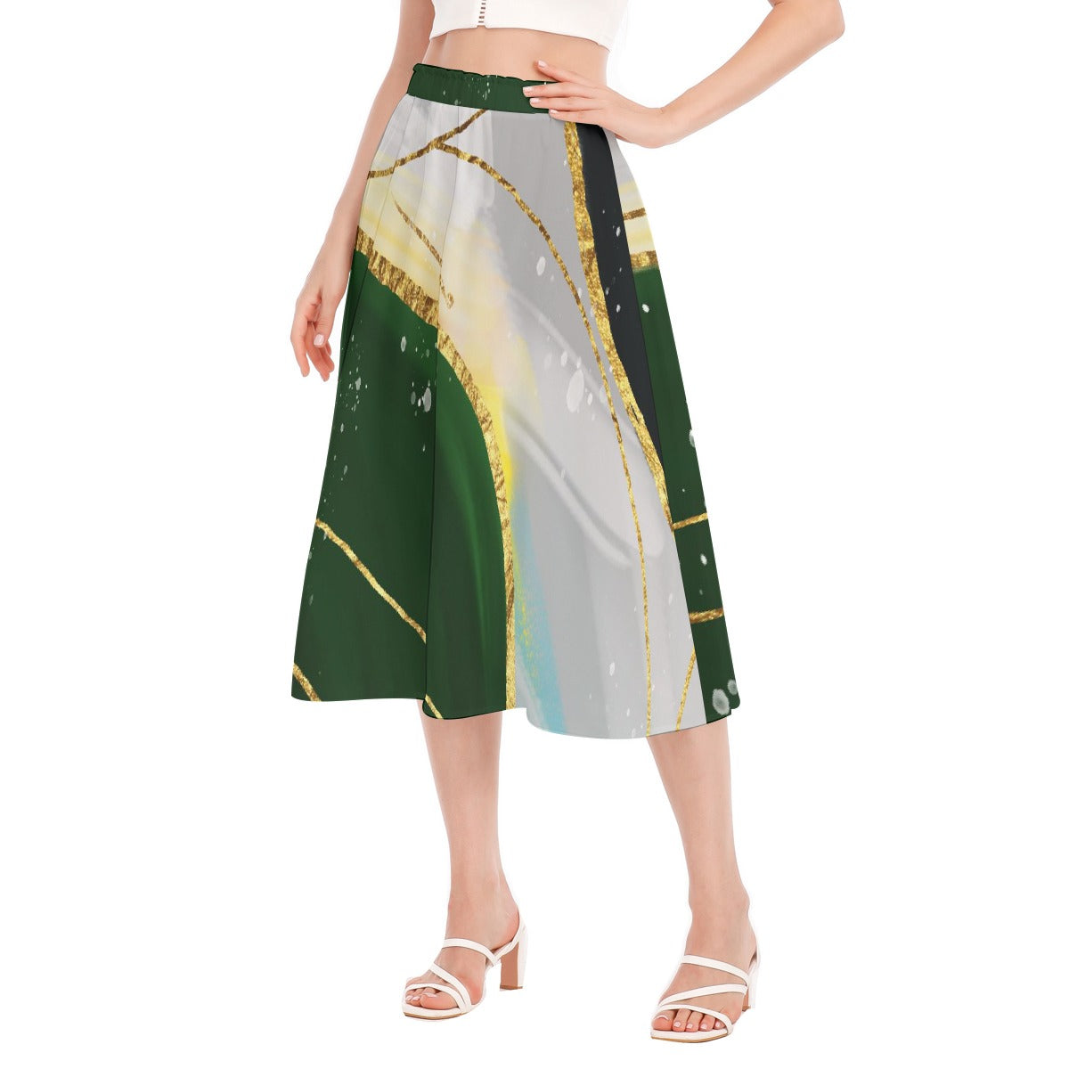 All-Over Print Women's Long Section Chiffon Skirt