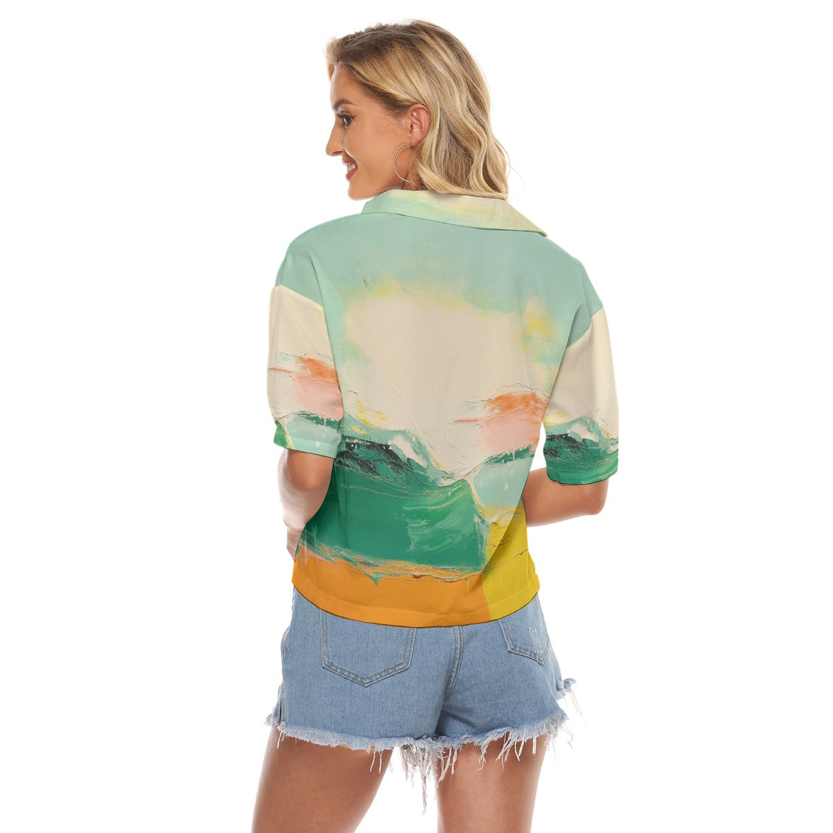 All-Over Print Women's V-neck Shirts