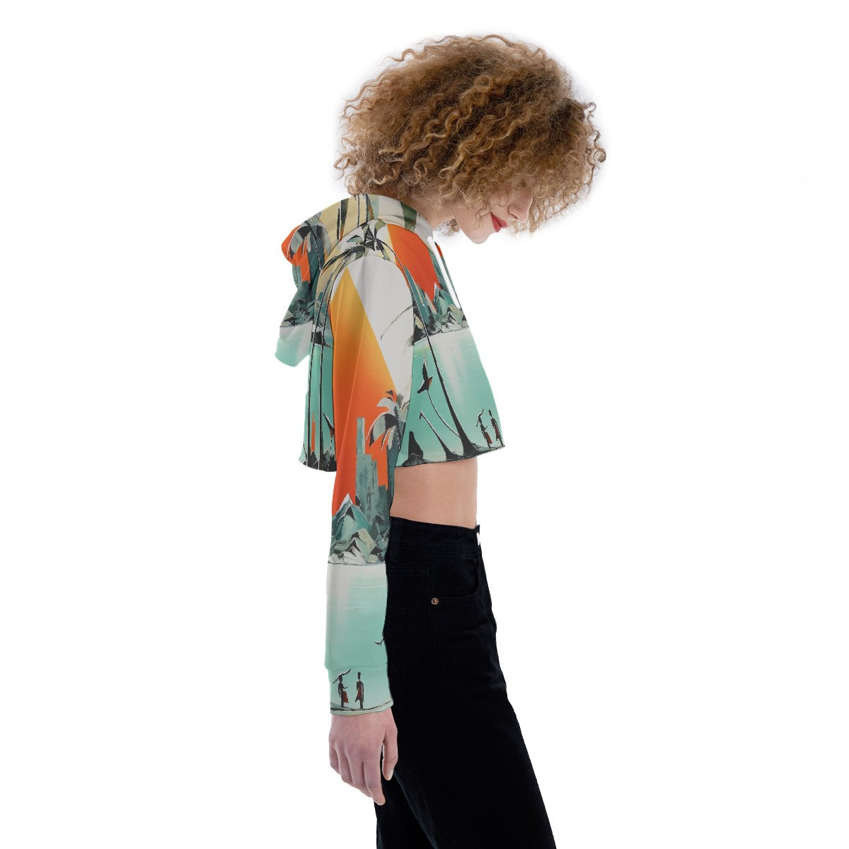 All-Over Print Women's Crop Top Hoodie