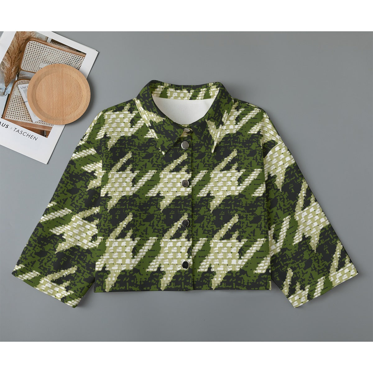 All-Over Print Women's Cropped Jacket | 245GSM Cotton