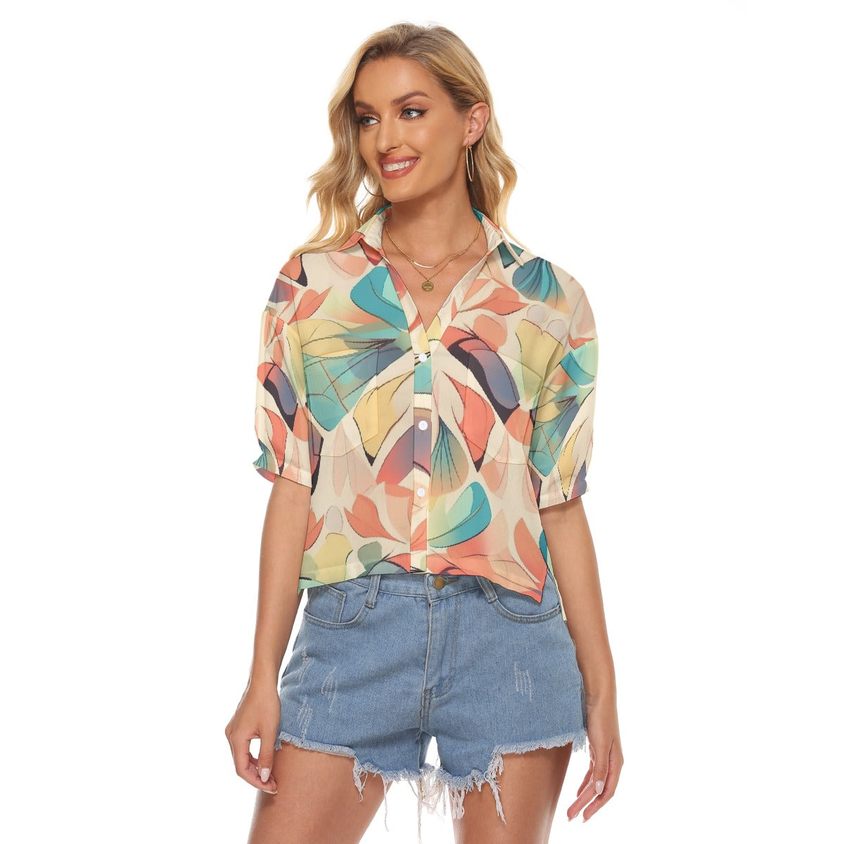 All-Over Print Women's V-neck Shirts