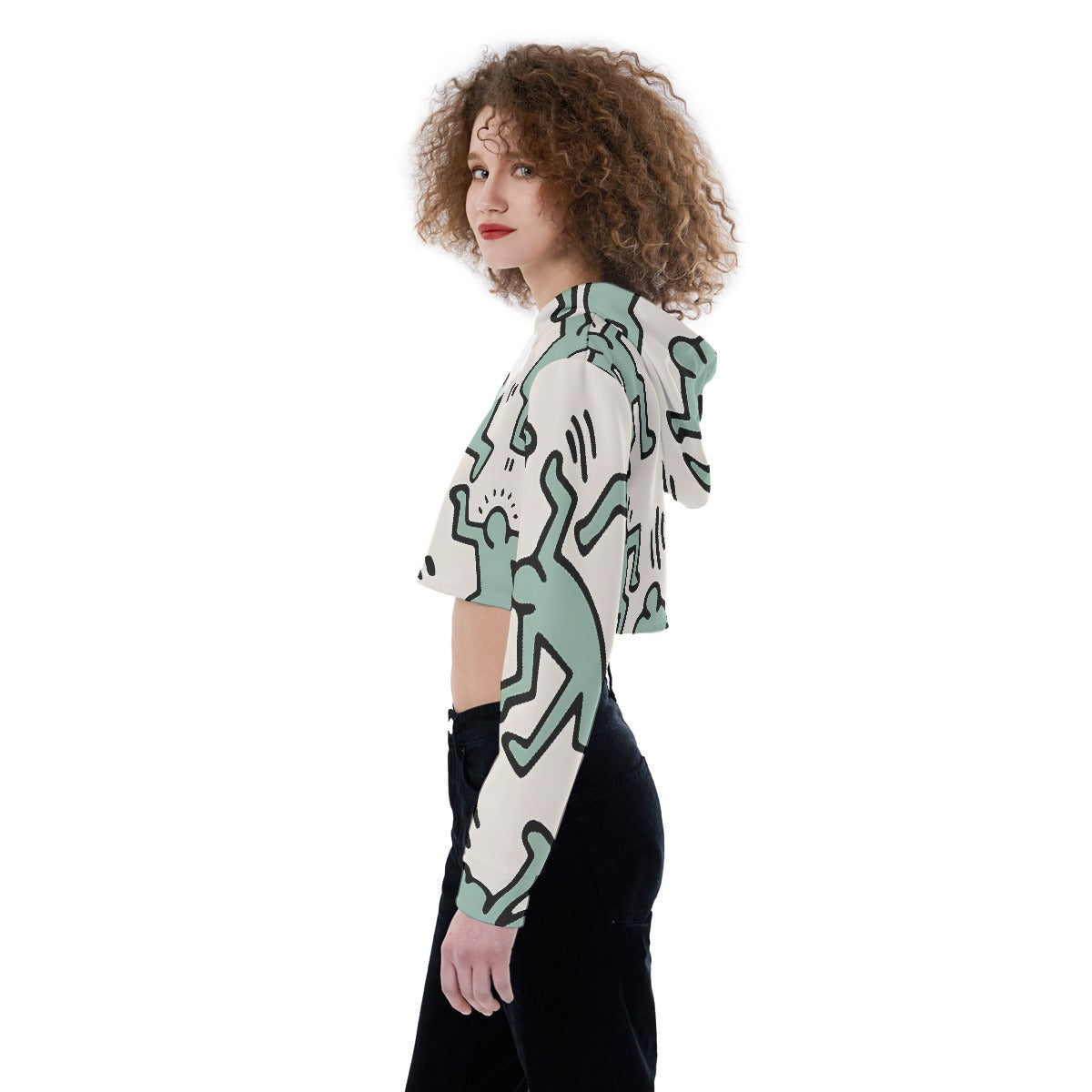 All-Over Print Women's Crop Top Hoodie