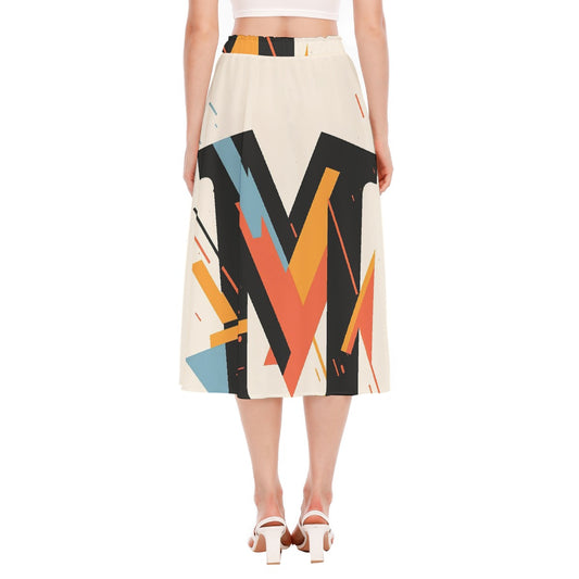 All-Over Print Women's Long Section Chiffon Skirt