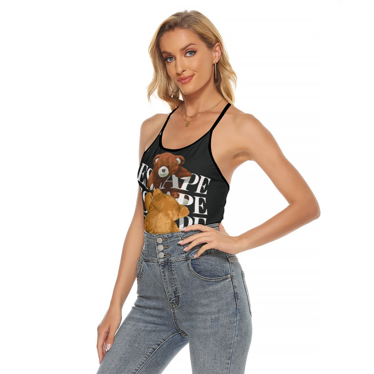 All-Over Print Women's Criss-Cross Open Back Tank Top