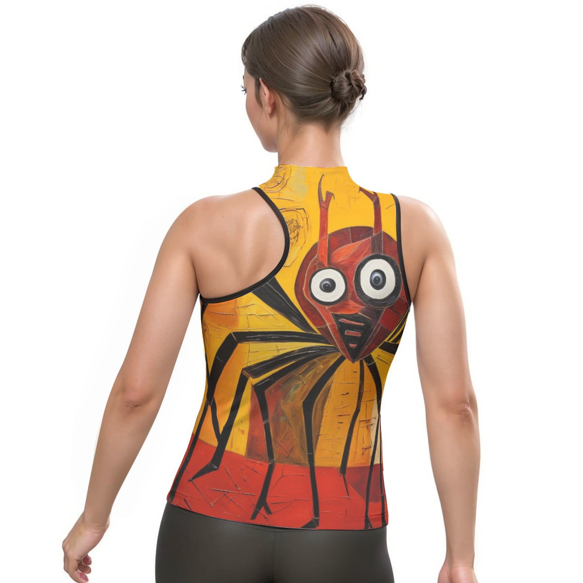 All-Over Print Women's Halter Sleeveless Asymmetrical Tank Top