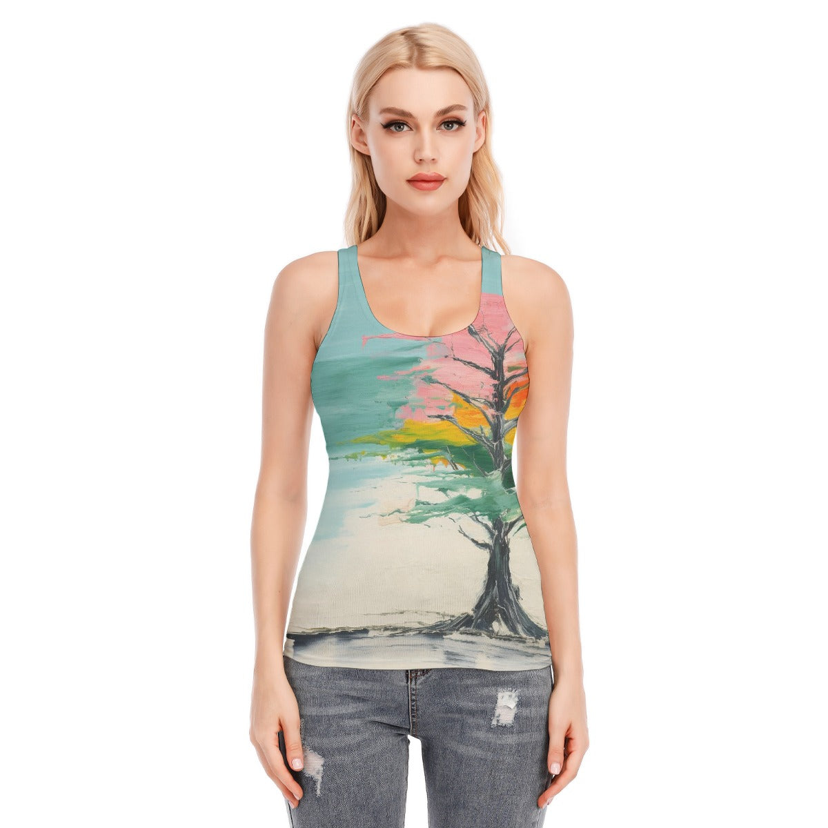 All-Over Print Women's Racer Vest | 190GSM Cotton