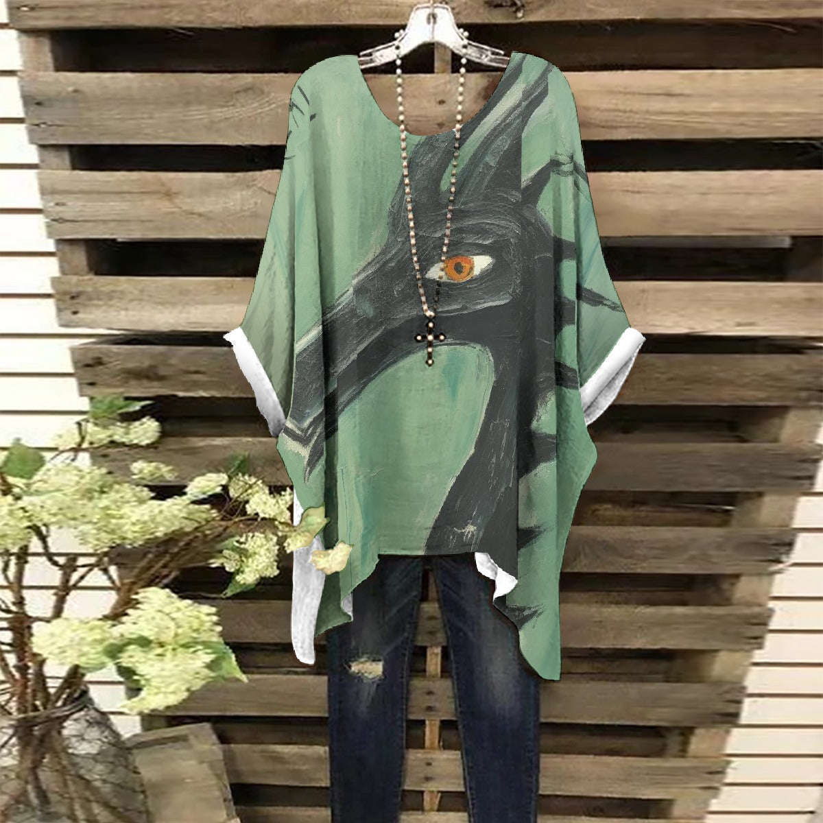 All-Over Print Women's Bat Sleeve Shirt