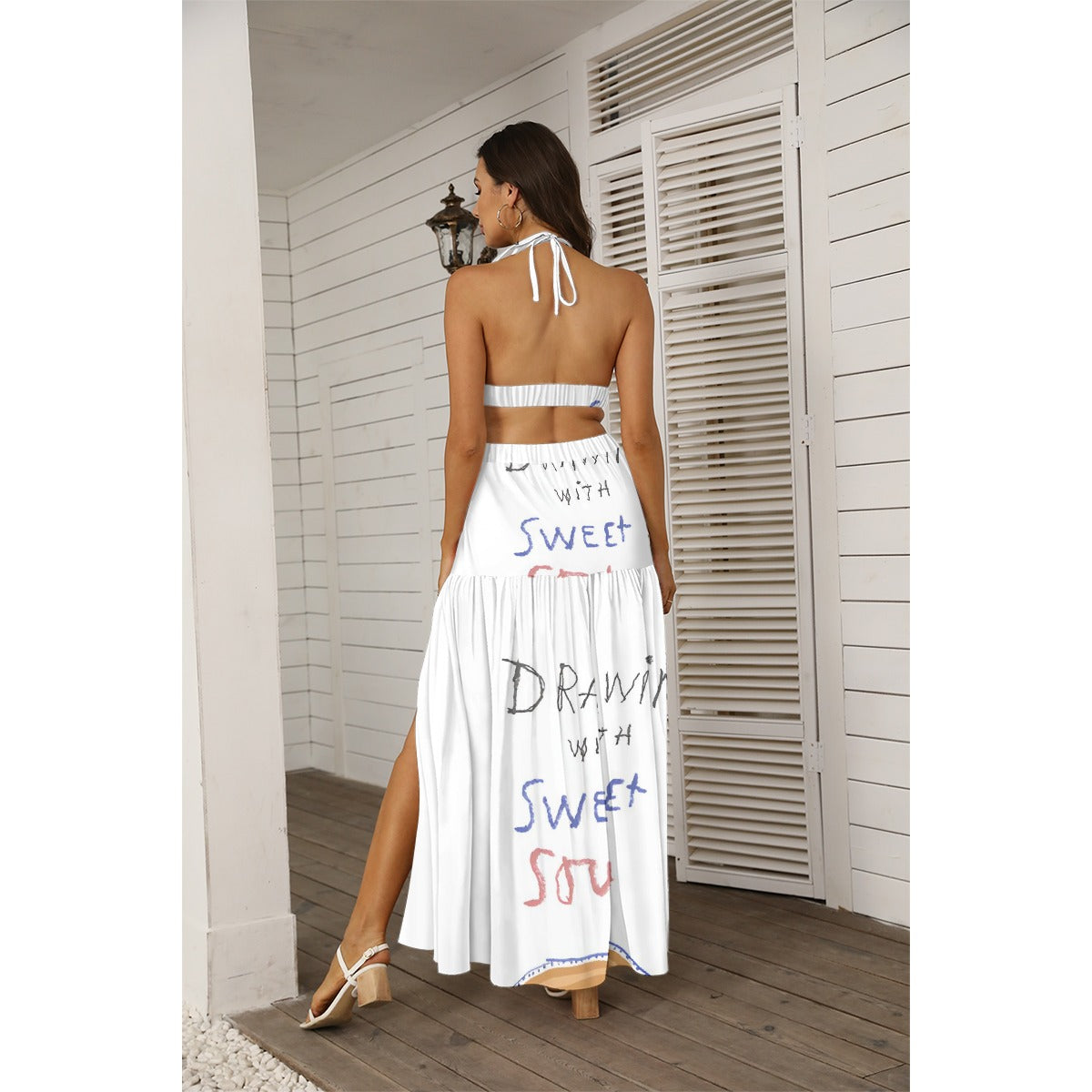 All-Over Print Women's Tie Back Wrap Dress