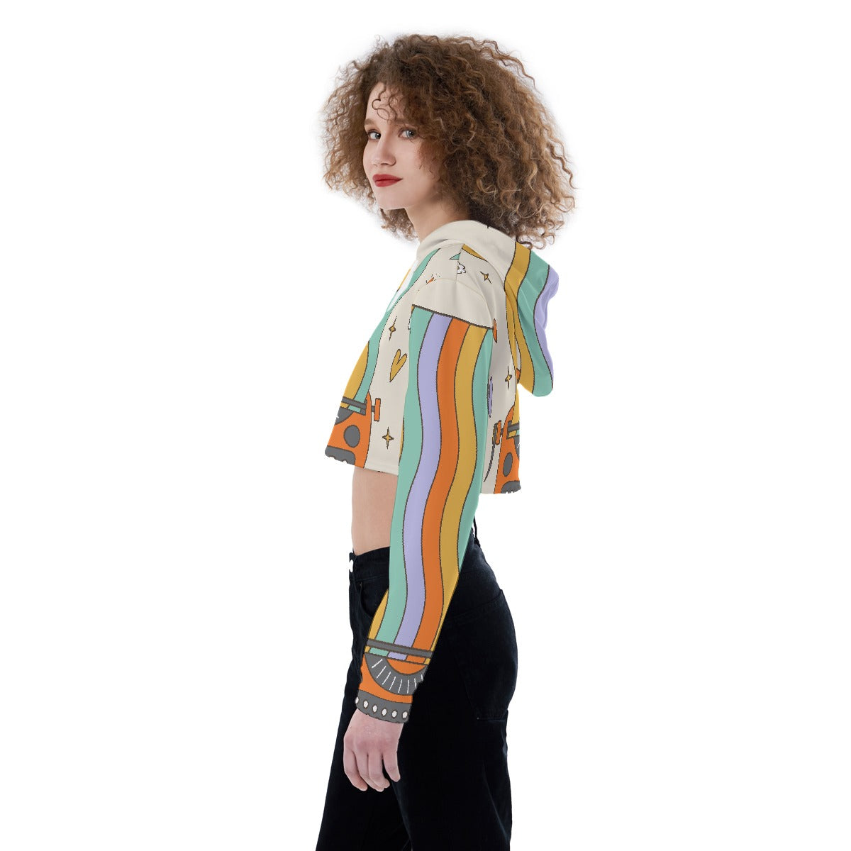 All-Over Print Women's Crop Top Hoodie