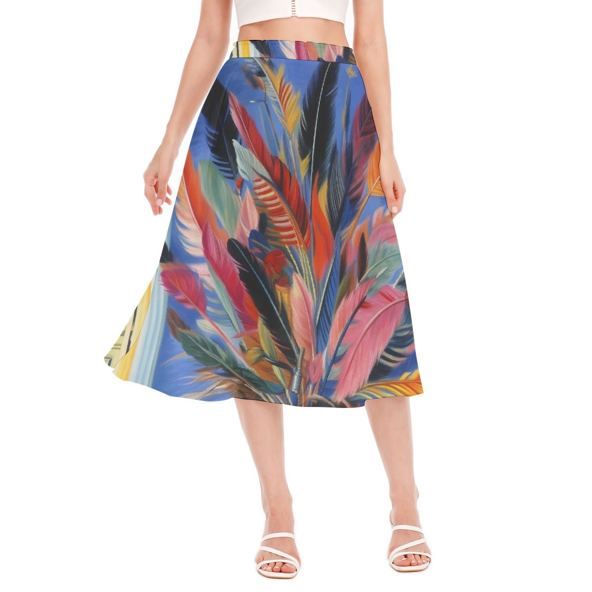 All-Over Print Women's Long Section Chiffon Skirt