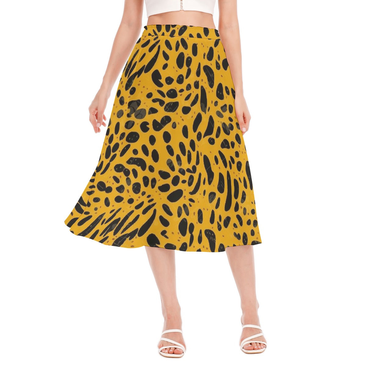 All-Over Print Women's Long Section Chiffon Skirt