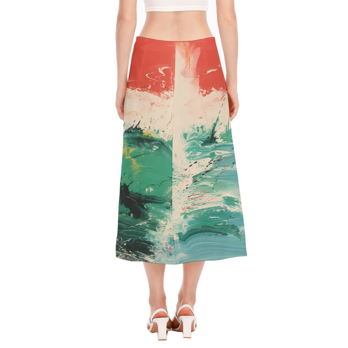 All-Over Print Women's High Slit Long Skirt