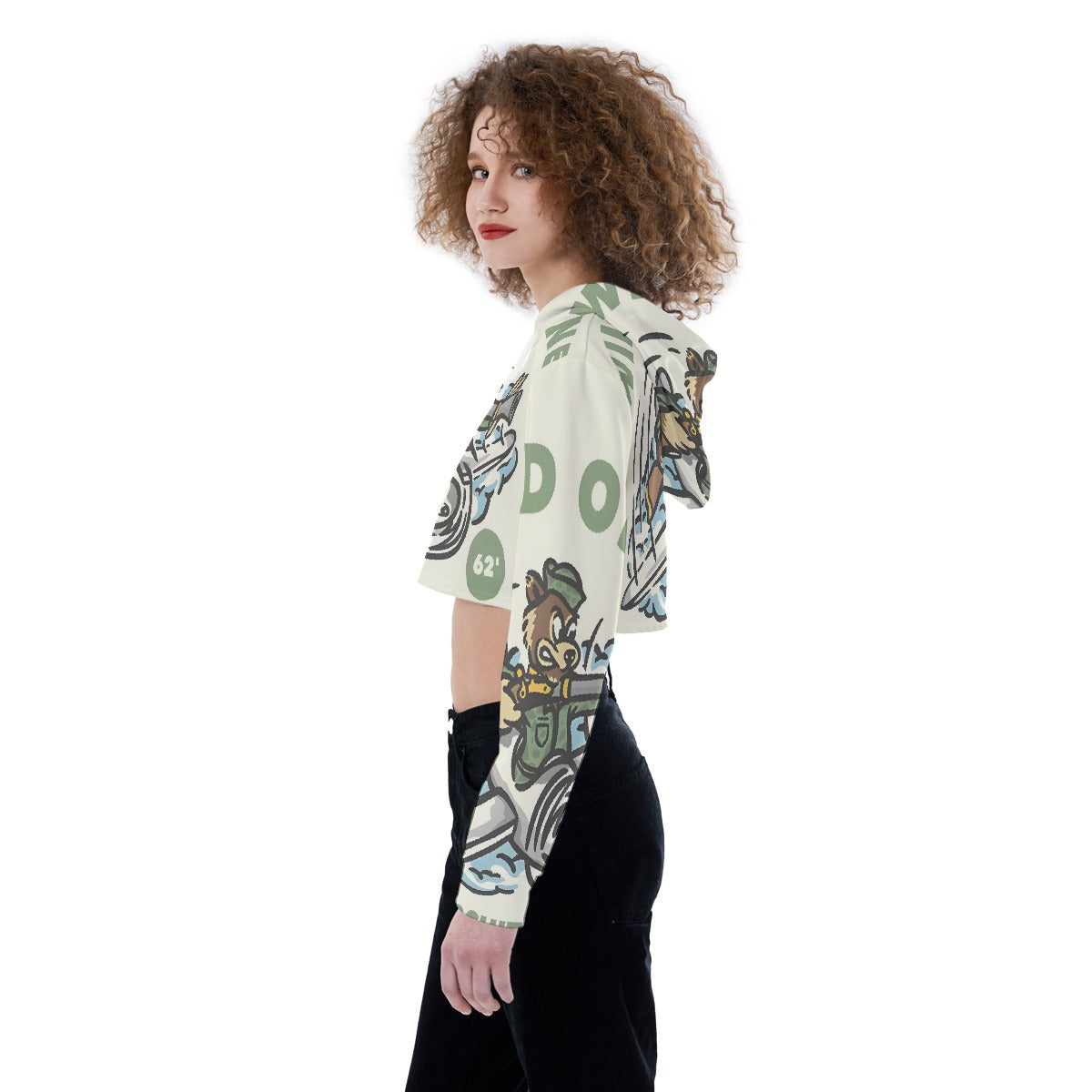 All-Over Print Women's Crop Top Hoodie