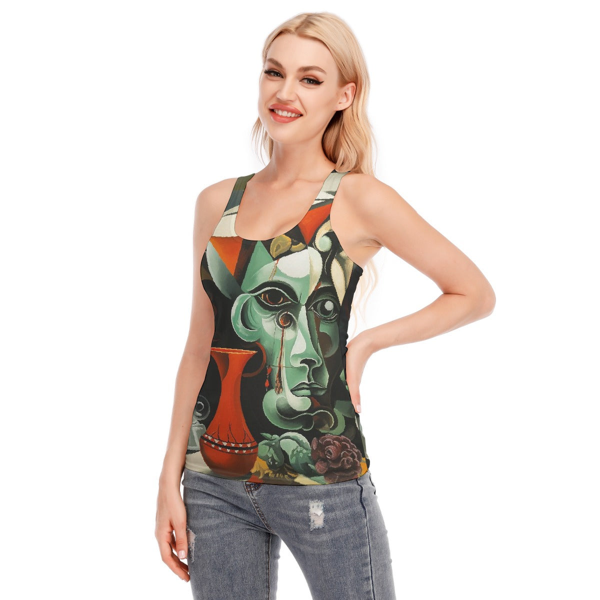 All-Over Print Women's Racer Vest | 190GSM Cotton