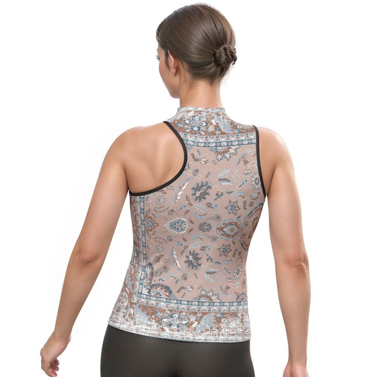All-Over Print Women's Halter Sleeveless Asymmetrical Tank Top