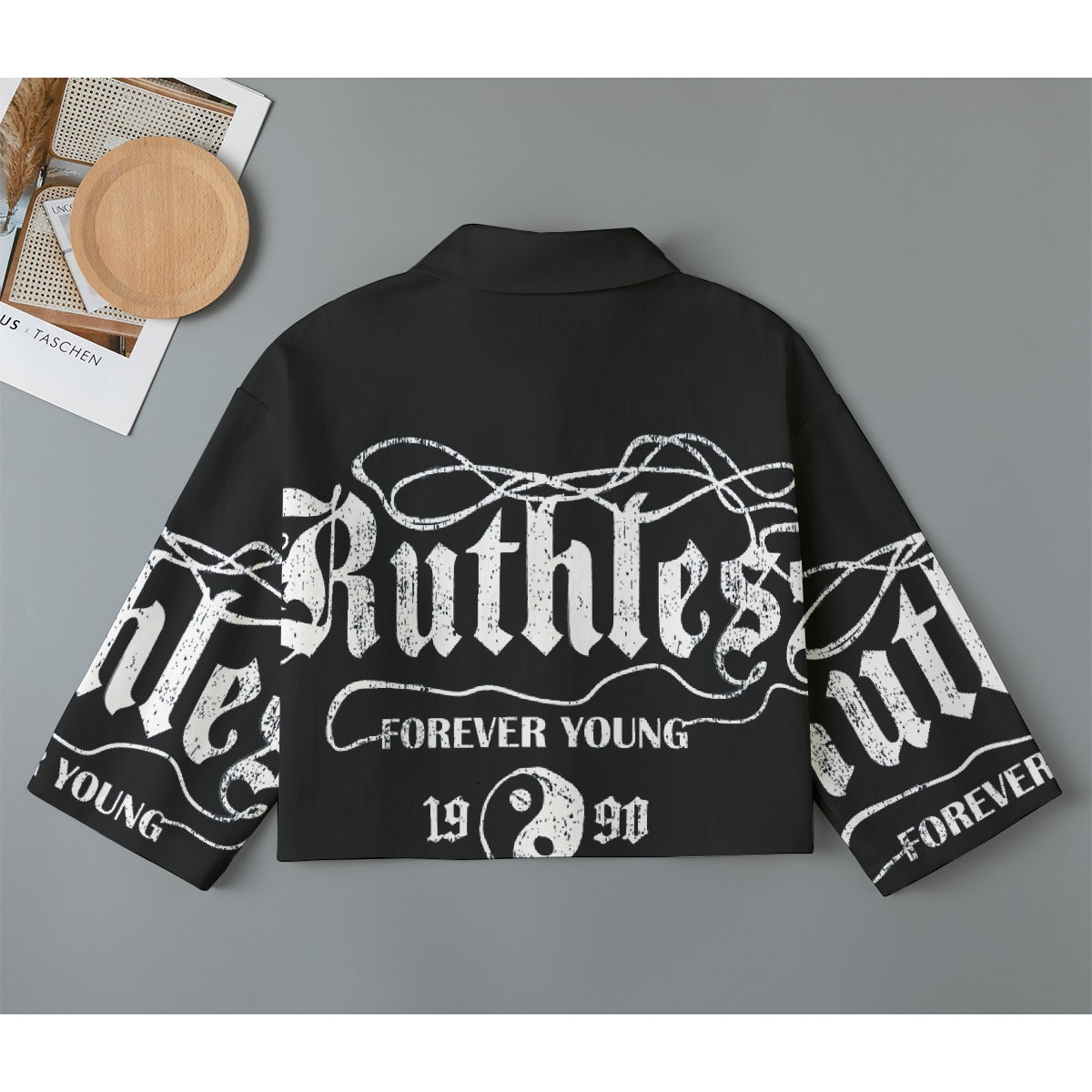 All-Over Print Women's Cropped Jacket | 245GSM Cotton