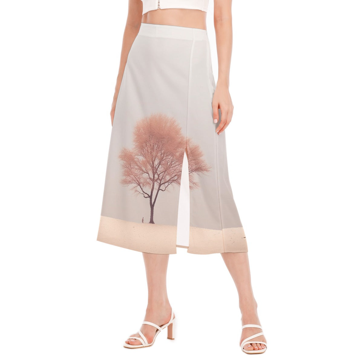 All-Over Print Women's High Slit Long Skirt