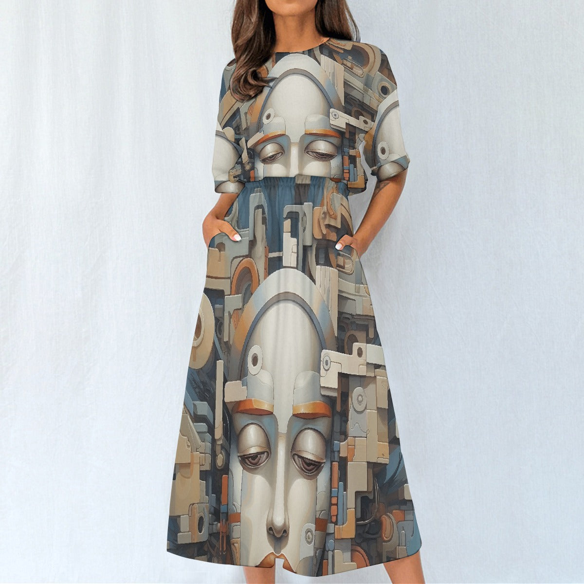 All-Over Print Women's Elastic Waist Dress
