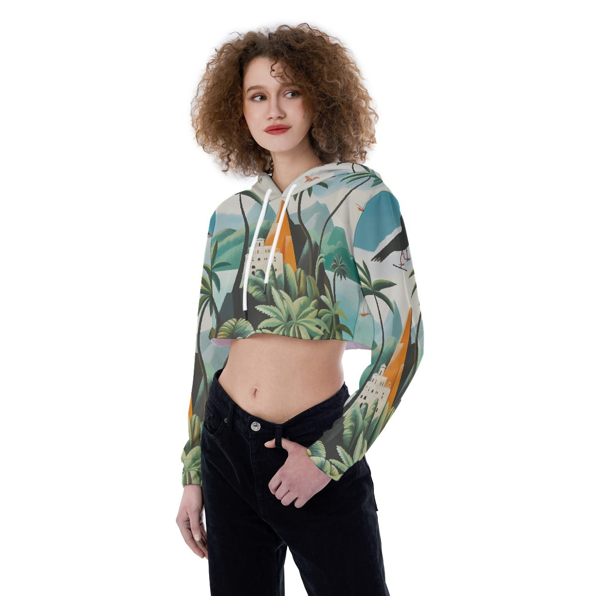All-Over Print Women's Crop Top Hoodie