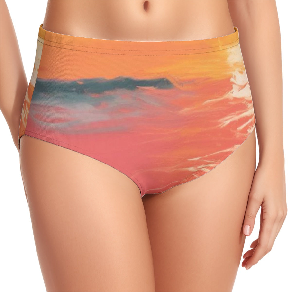 All-Over Print Women's Swimsuit Set With Halter