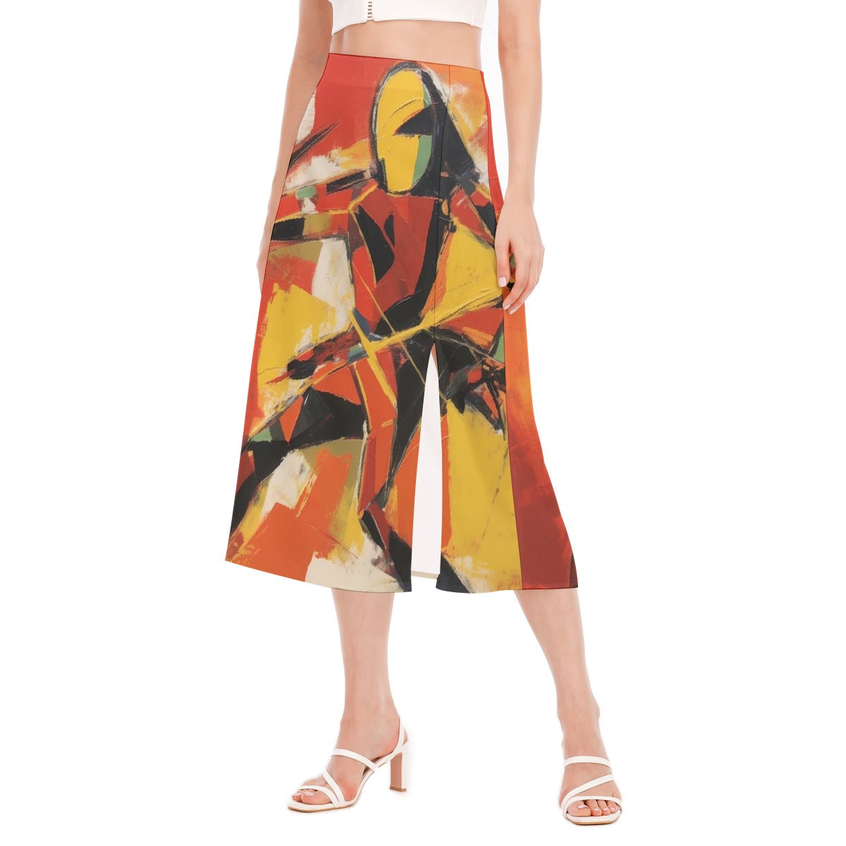 All-Over Print Women's High Slit Long Skirt