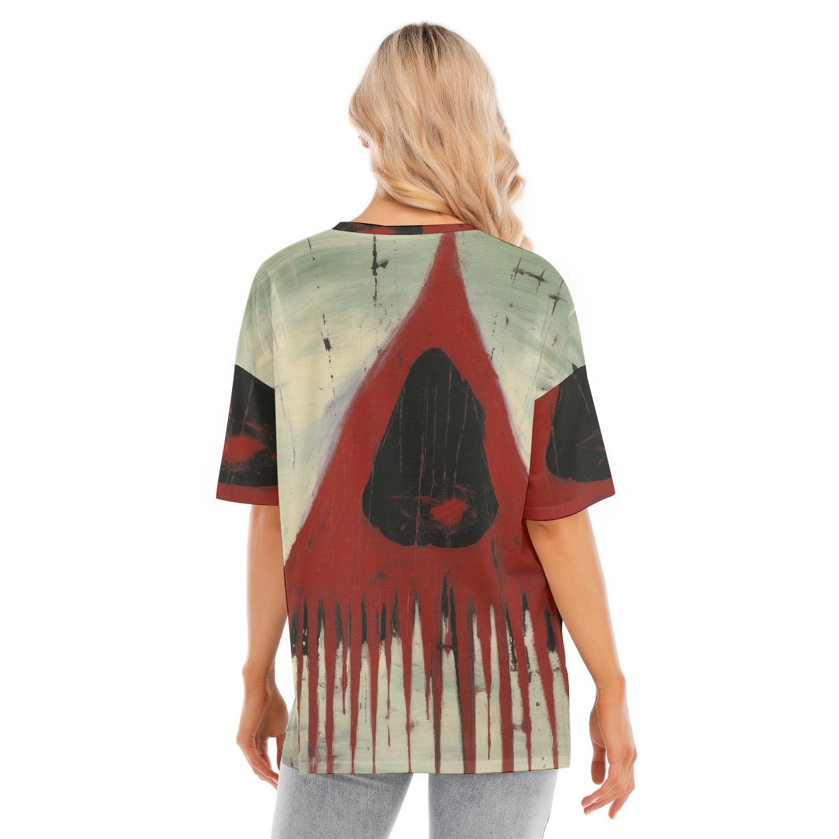 All-Over Print Women's Short Sleeves T-shirt With Hem Split