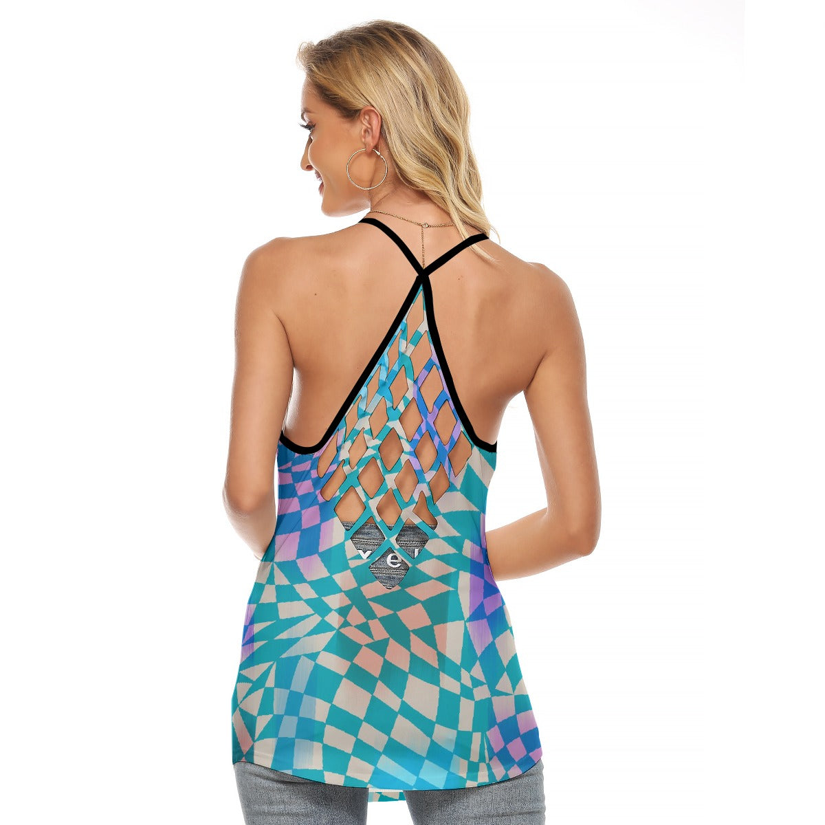 All-Over Print Women's Criss-Cross Open Back Tank Top