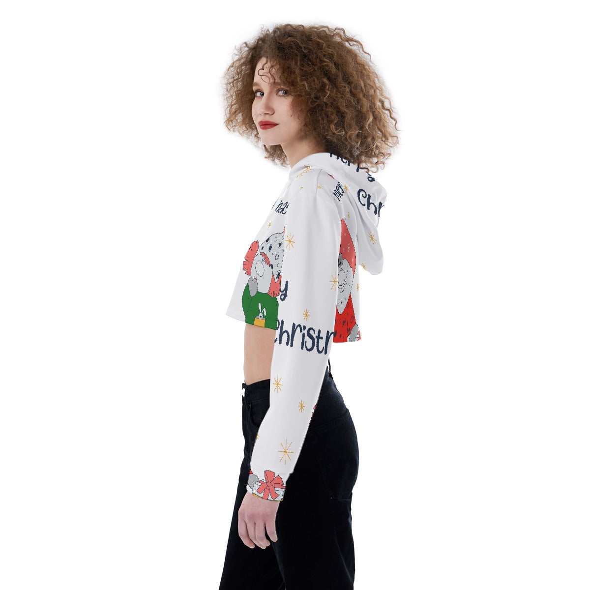 All-Over Print Women's Crop Top Hoodie