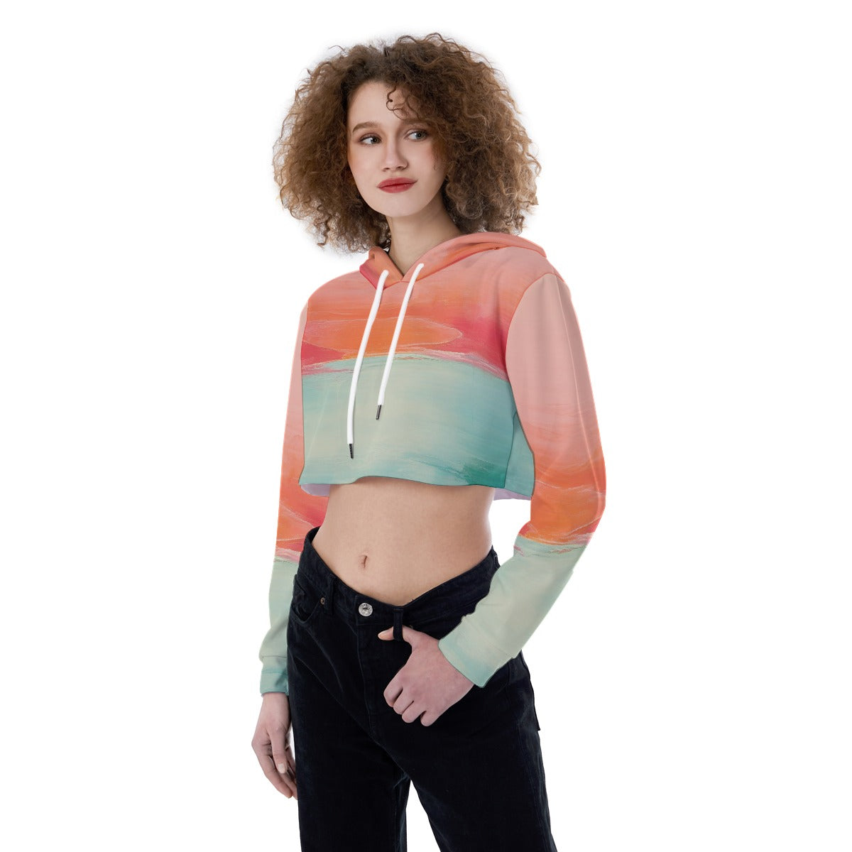 All-Over Print Women's Crop Top Hoodie