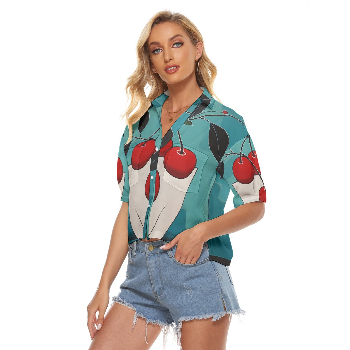 All-Over Print Women's V-neck Shirts