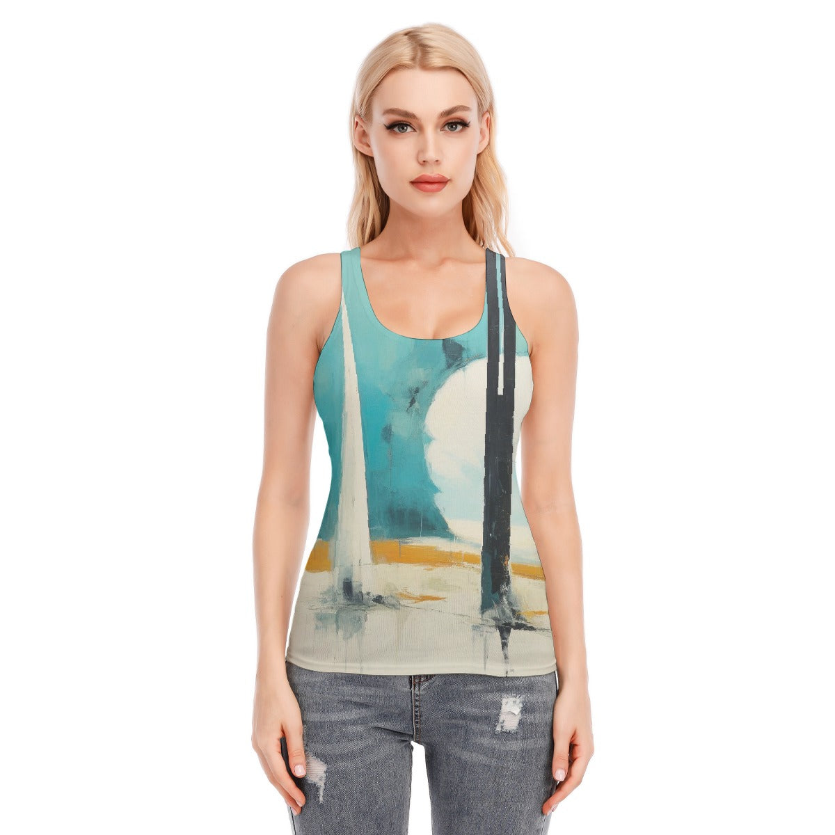 All-Over Print Women's Racer Vest | 190GSM Cotton