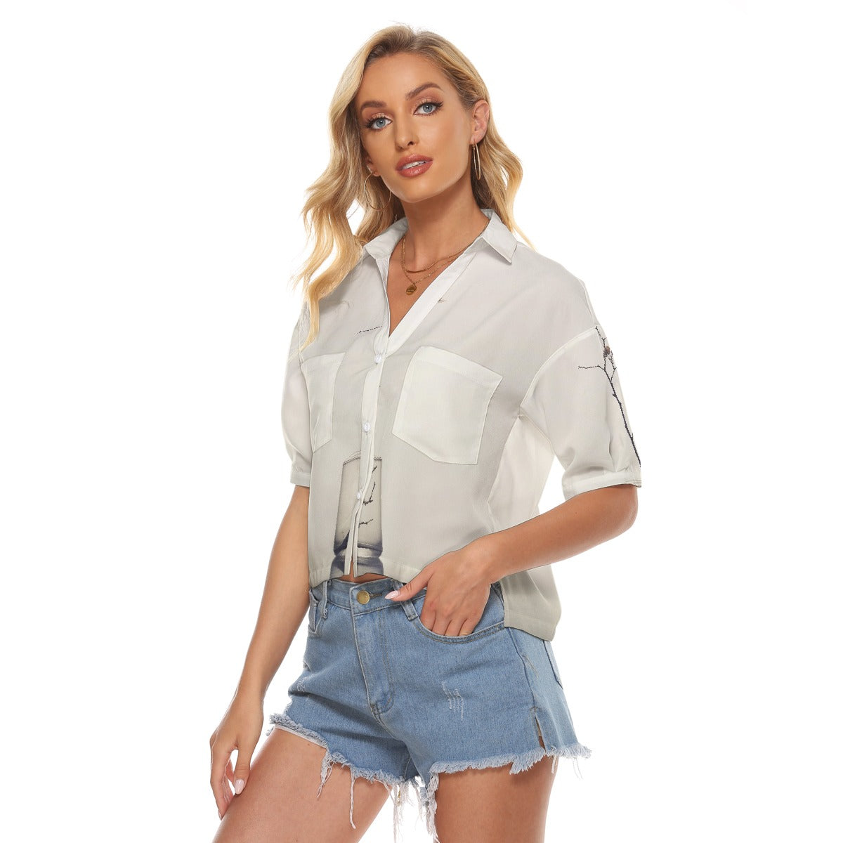 All-Over Print Women's V-neck Shirts