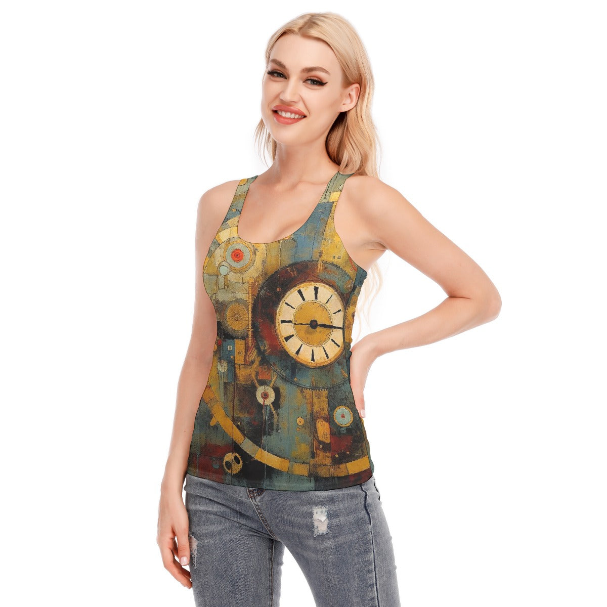 All-Over Print Women's Racer Vest | 190GSM Cotton